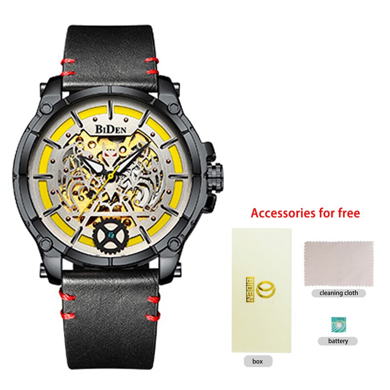 BIDEN-reloj deportivo de lujo para hombres, cronógrafo de pulsera, de cuarzo, informal, resistente al agua, Masculino: 02