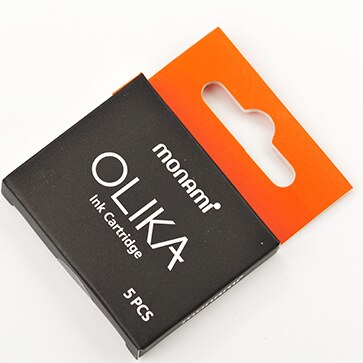 Korean Monami OLIKA Transparent Candy Color Ink Fountain Pen Set 0.38mm Meduim EF Nib School PVC Plastic Sign Pen Ink Cartridge: Orange Ink