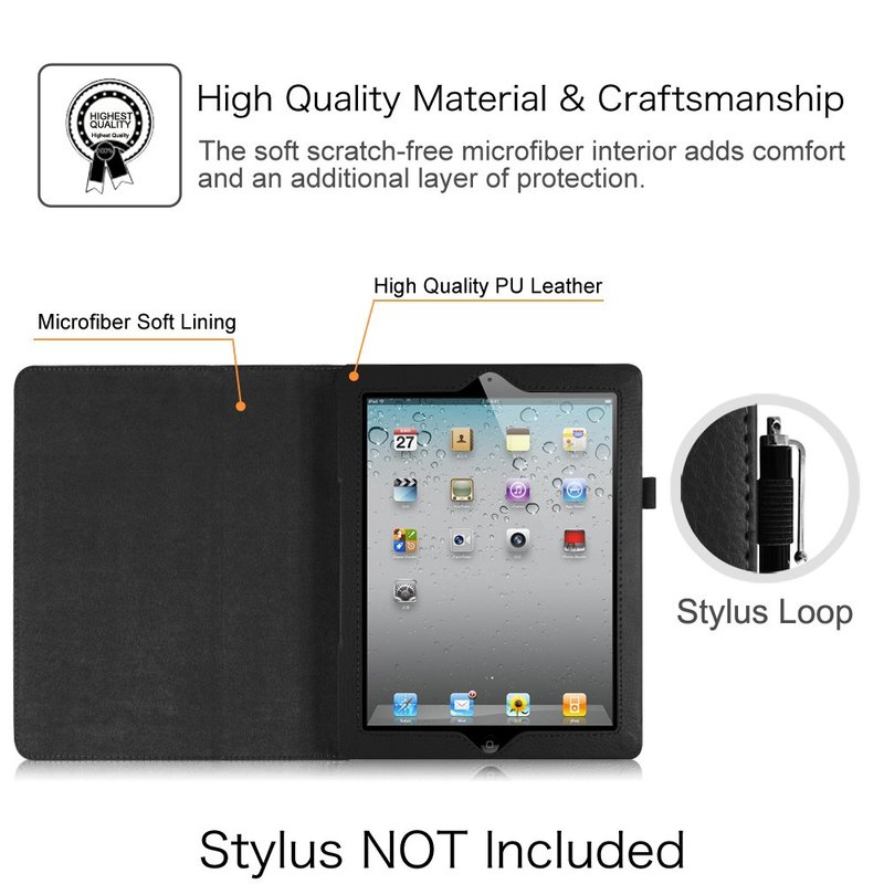 Coque pour iPad Air 1/2 housse Auto veille réveil cuir pour iPad étuis A1474 A1475 A1476 A1566 A1567 coque de protection complète