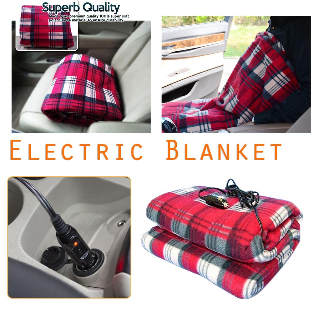 Manta de calefacción para coche, manta eléctrica de 12V, ahorro de energía, invierno, cálida, 150x110cm