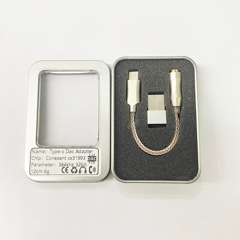 Adaptador USB tipo C a auriculares HiFi de 3,5 Mm, Cable decodificador dac cx31993 para iphone, Samsung, xiaomi, ordenador: Silver With box