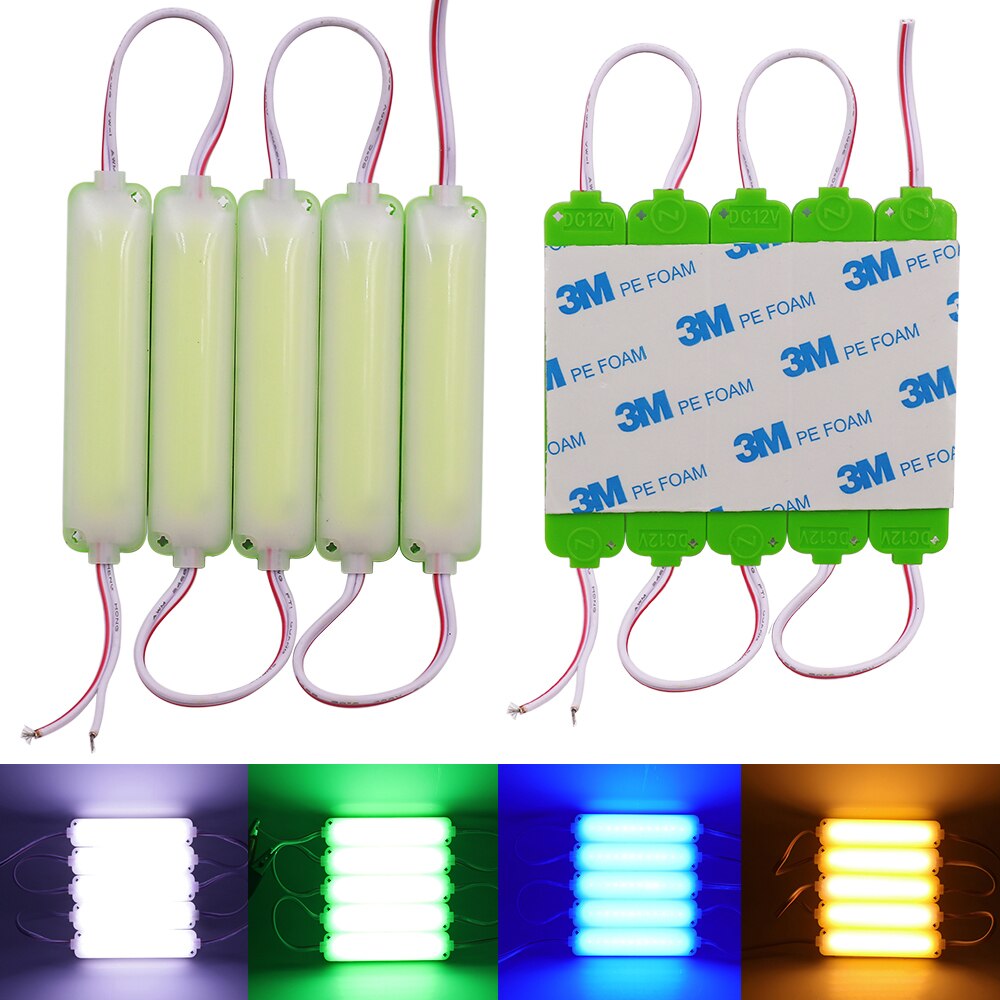 12V 24V COB Module Super Bright White Green Blue Pink IP67 Waterproof Advertisement LED Module 20pcs