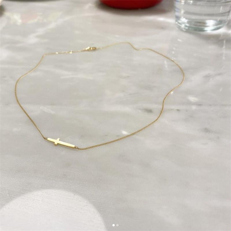Gargantilla Louleur hecha a mano, collar de plata 925 para mujer, collar de Cruz de Oro minimalista de para , joyería fina femenina