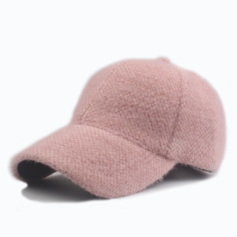 YARBUU-casquette de baseball en laine | Nouvelle à la de , casquette épaisse chaude de couleur Pure, chapeau pour hommes et femmes, chapeaux: pink