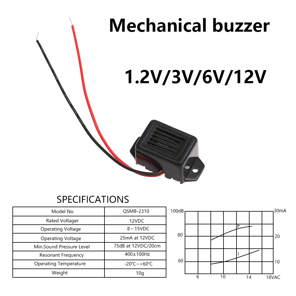 1Pc Mini Mechanische Buzzer Alarm Buzzer Dc 1.2/3/6/12V 85dB Mini Elektronische Alarm buzzers Constante Tone