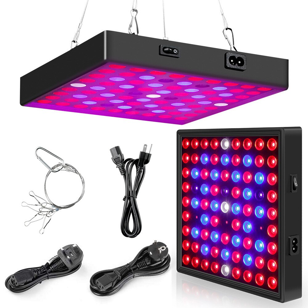 25W-80W LED Indoor Plants Veg Grow Light Full Spectrum Red Blue Light 81-312LEDs Flower Light Fixtures with Daisy Chain Function: 169LED Full Spectrum / UK