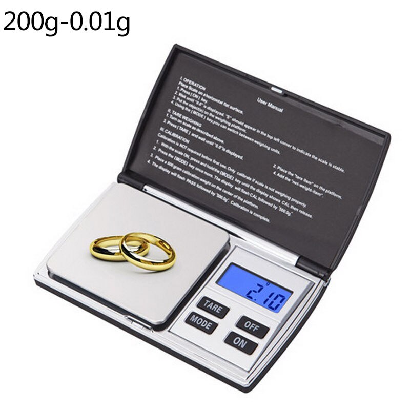 Didihou kannettava minivaaka 100/200/300/500/1000g 0.01/0.1g erittäin tarkka koruvaaka gramman punnitus taskuvaaka koruille