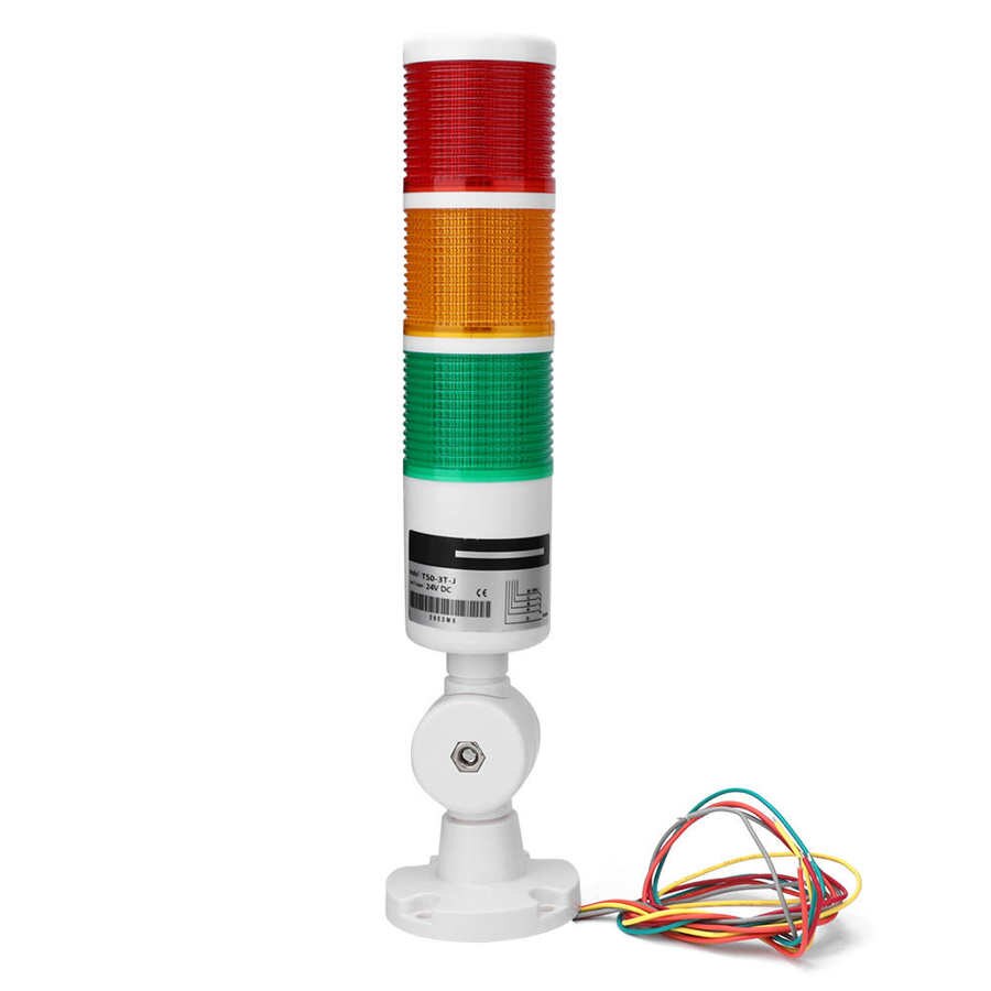 24V Alarm Caution Light 3 Colors with Buzz Sound CNC Machine Tool Industrial Warning Light