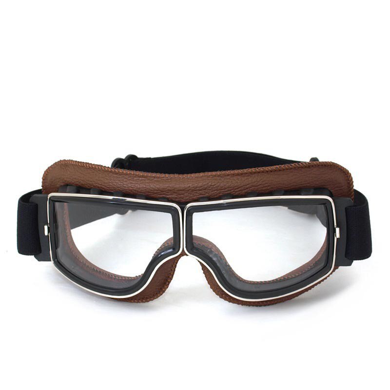 Gafas de cuero de Estilo Vintage para motocicleta, lentes para casco, Jet Retro, novedad: 5