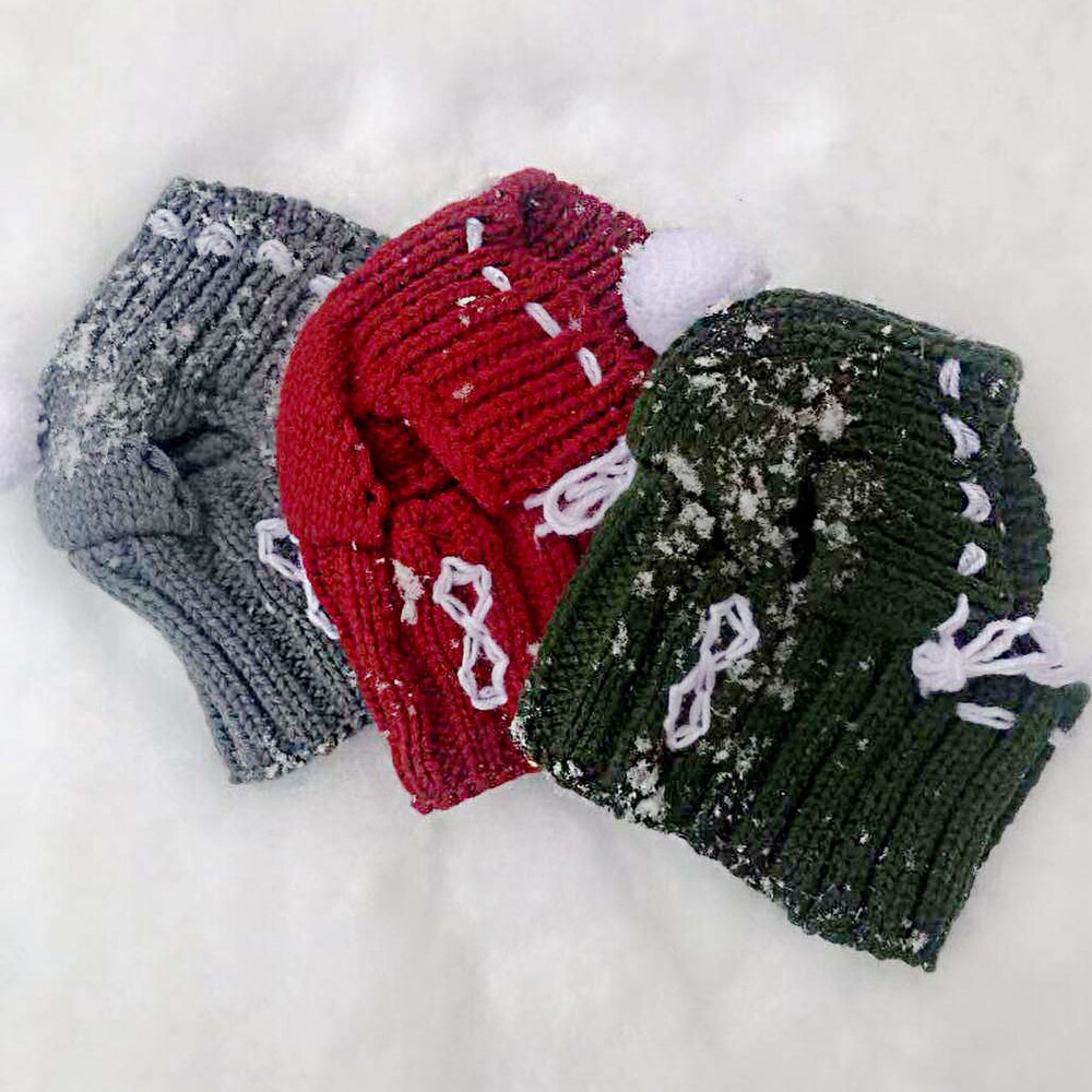 Winter Woolen Dog Birthday Cap Pet Hats Dog Accessories Puppy Hat With Ball Head Wear for Small Dogs French Bulldog Pet Products