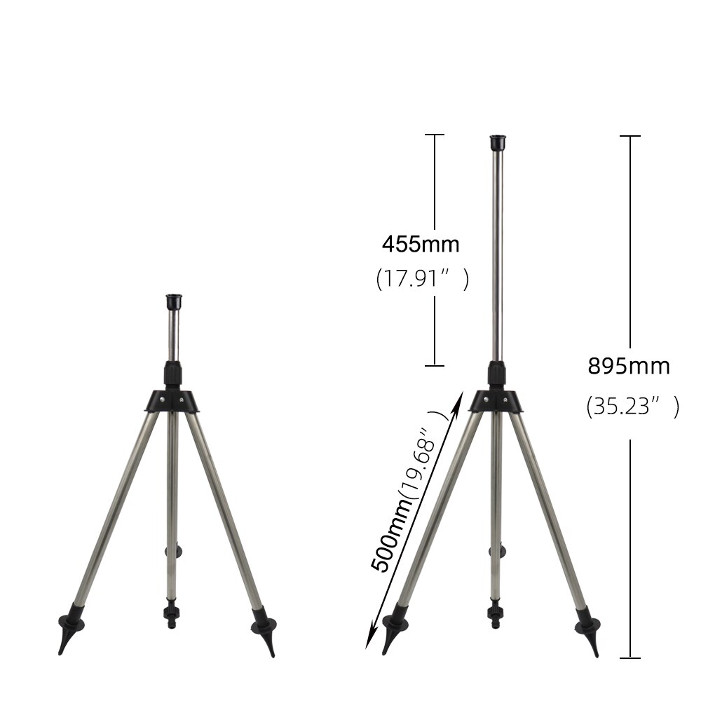 Tripé de aço inoxidável impacto sprinklers kit 360 graus girar bocais pulverizador para 1/2 &quot;mangueira planta agrícola irrigação flor