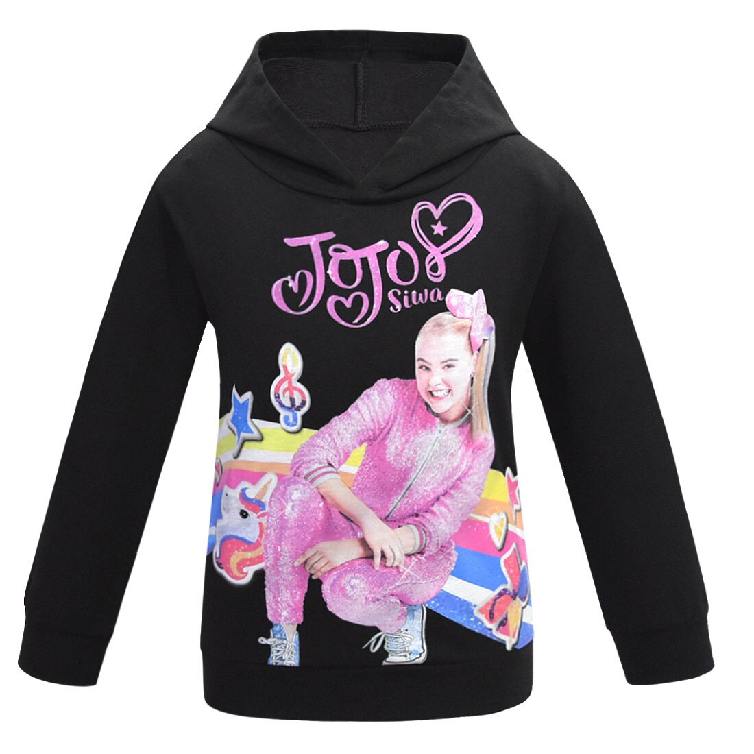 Nuova primavera e l' autunno medie e grandi dimensioni abbigliamento per bambini hoodies delle ragazze a maniche lunghe T-Shirt 7275: Black / 150