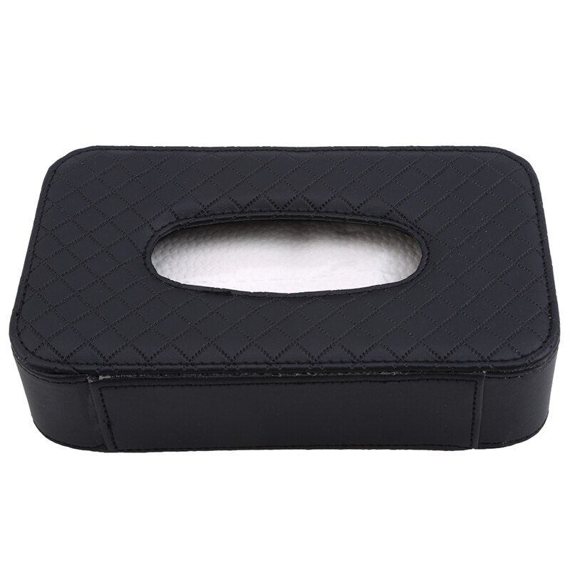 Luksus pu læder hængende tissue box pumpe bakke loft ovenlys type tissue box til bil serviet opbevaring holder: Sort