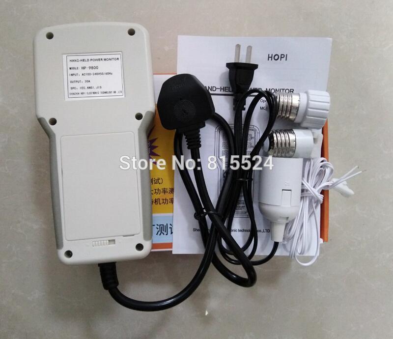 EU/AU/UK/US Plug HP-9800 Handheld Power Monitor Energy Meter Analyzer HP9800 20A LED Saving Lamps Tester Socket Power Meter