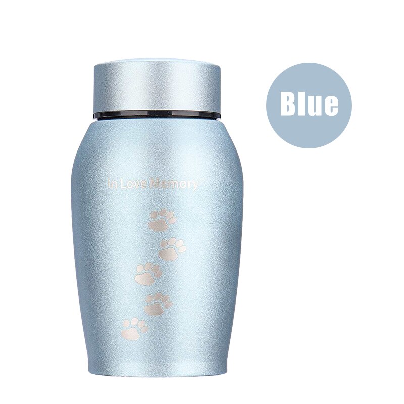 250Ml Roestvrij Staal Huisdier Urnen Voor Hond Kat Vogel Crematie As Aandenken Kist Columbarium Urn Gedenkteken Crematie Urn: Blue