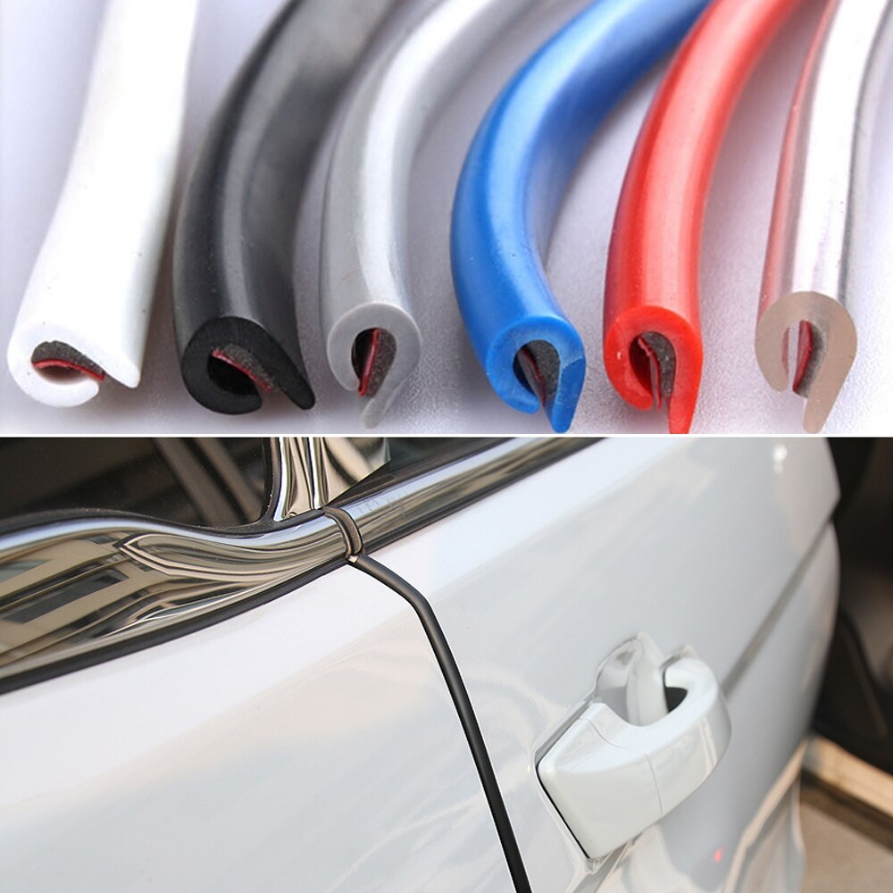 2M/4M/8M Car Door Edge Guards Trim Rubber Scratch Protector Adhesive Scratch Protector Anti-collision Moulding Strip for Car