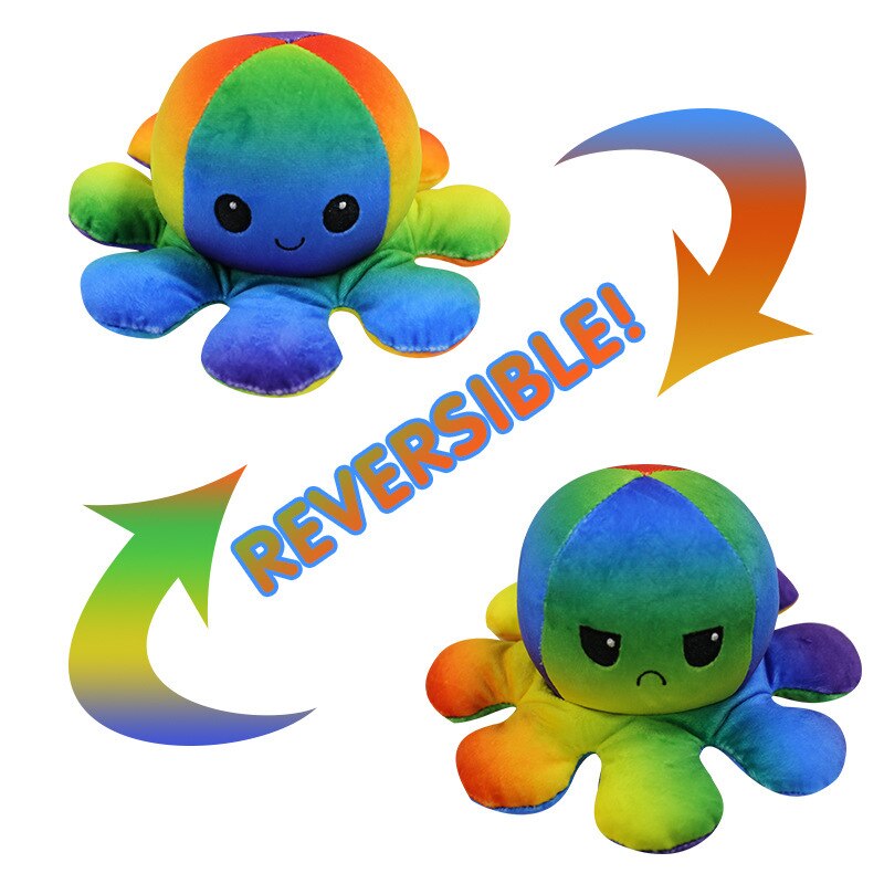 peluche octopus reversibl Flipped doll flip plush toy double sided doll reversible Octopus: color 4