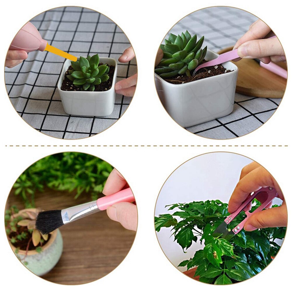 12/19pcs Mini Garden Hand Tools Kit Bonsai Miniature Succulent Plants Transplanting Tools Indoor Plants Portable Tool Set