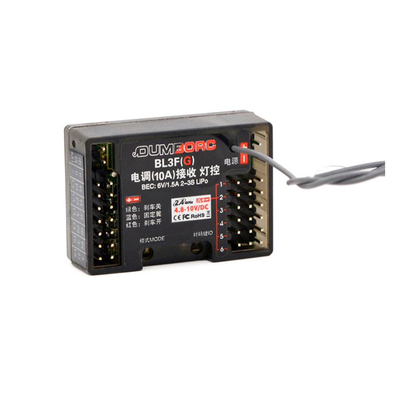 Dumborc BL3F BL3F(G) 2,4G 3 en 1 6CH receptor con Gryo controlador de luz ESC w/6V 1.5A BEC para 1/12 1/14 1/16 RC piezas de coche