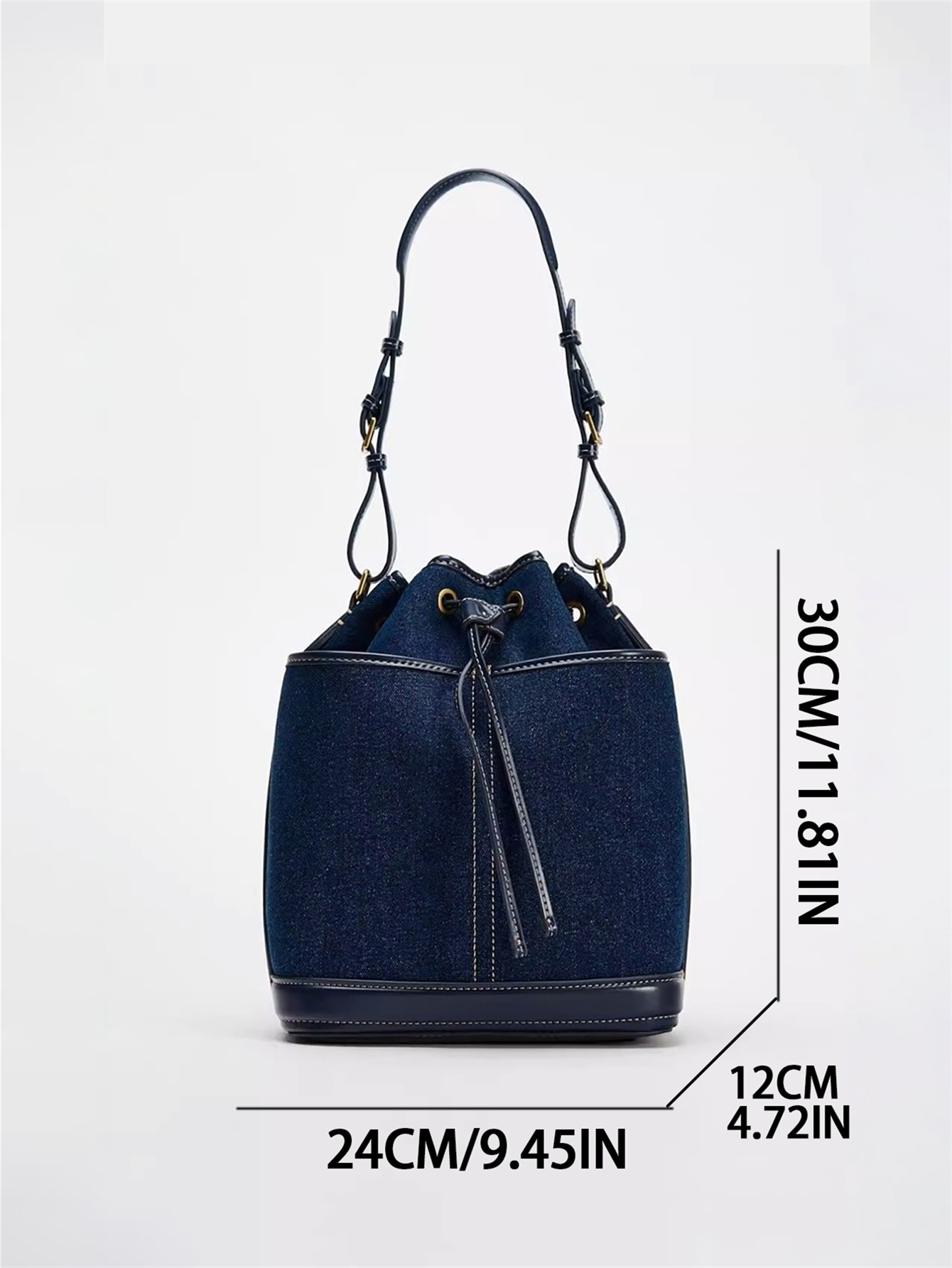 Autumn/Winter denim hand bill shoulder bag canvas bucket bag