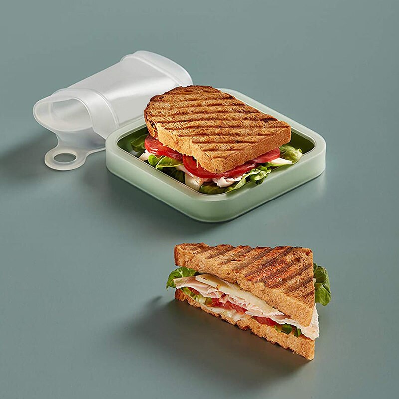 Lunchbox Sandwich Doos Draagbare Herbruikbare Siliconen Sandwich Case Lunchbox Toast Doos Soft Keuken Sandwich Case U3