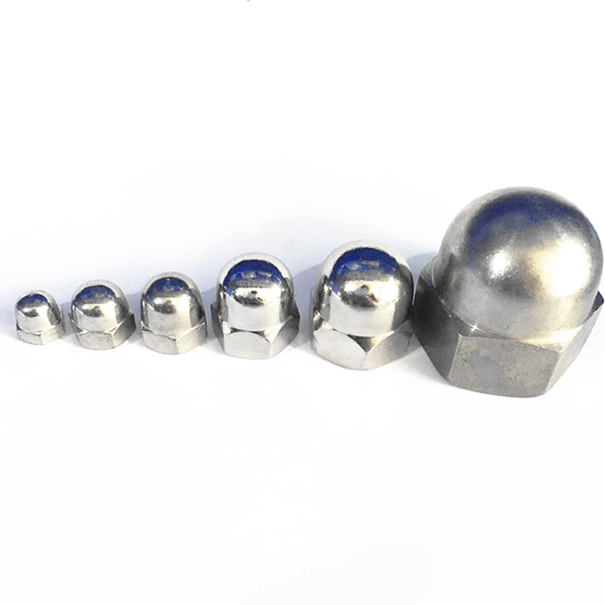 20PCS/Lot M3 M4 M5 M6 DIN1587 304 Stainless Steel Acorn Cap Nuts Decorative Cover Semicircle Acorn Nut Hex Head Cap Nuts