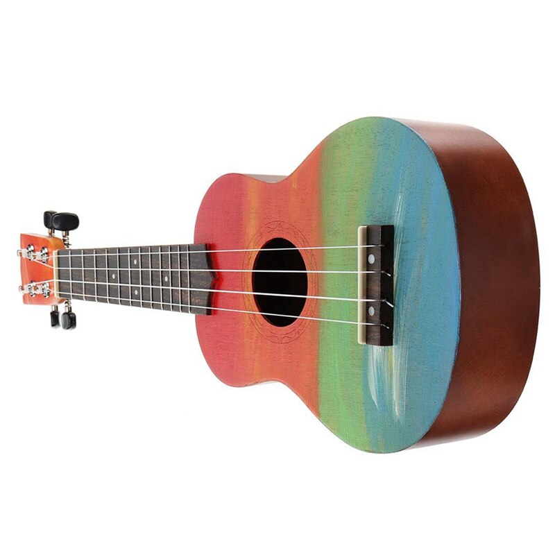 Ukulele handmålad kombo 21 ukulele svart sopran 4 strängar uke bassträngat musikinstrument perfekt för nybörjare