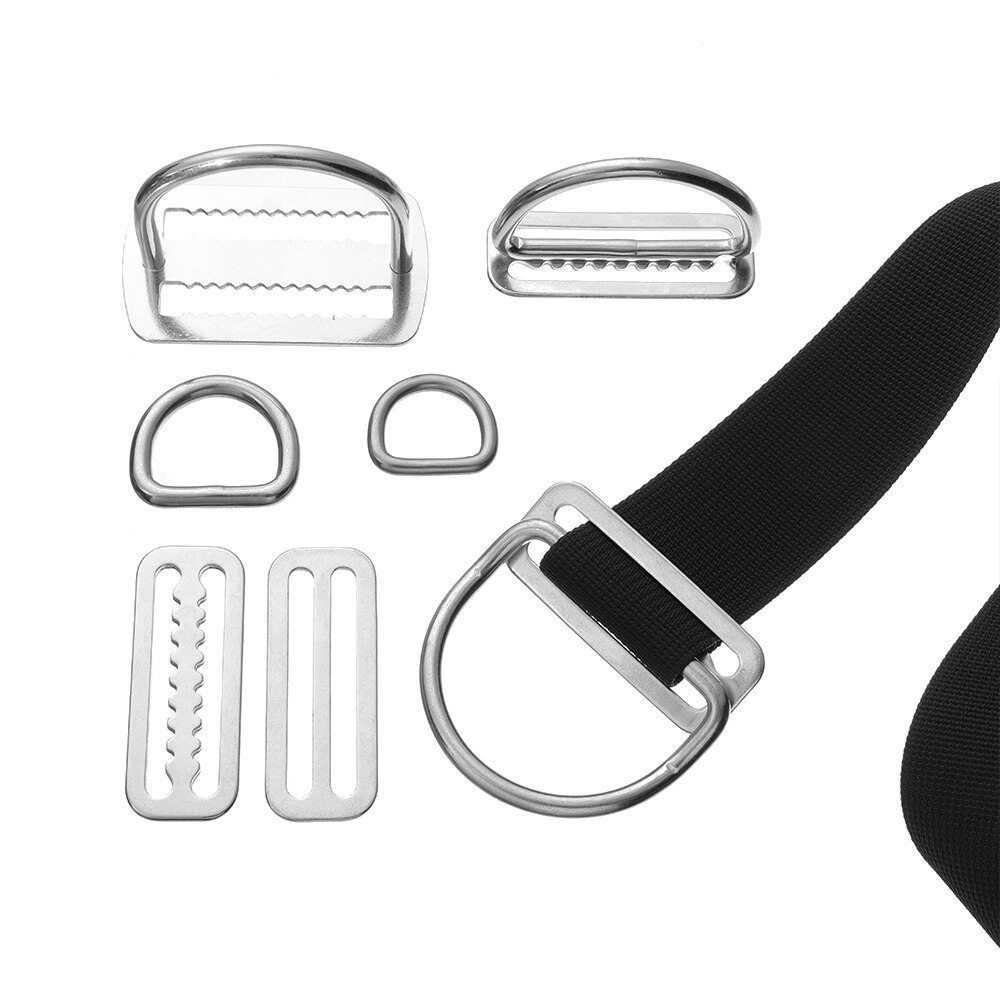 2" Stainless Steel Scuba Diving Weight Belt Slide Keeper D Ring Webbing Harness Belt Retainer Stopper Freediving BCD Accessoires