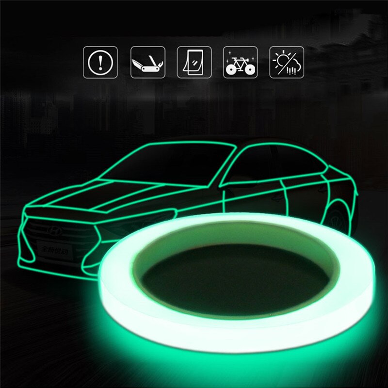 Bicycle Reflective Tape Sticker 8 Meters Cycling DIY Luminous Warning Stickers for Driving at Night Outdoor Safety Accessories