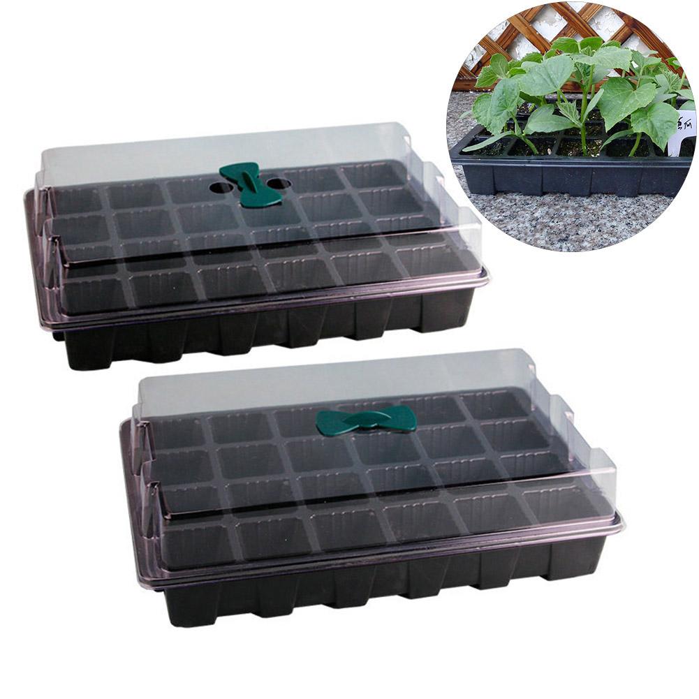 24-Hole Home Garden Balcony Nursery Seedling Tray Plant Growing Holder Plate Strengthen ventilation and reduce moisture: Default Title