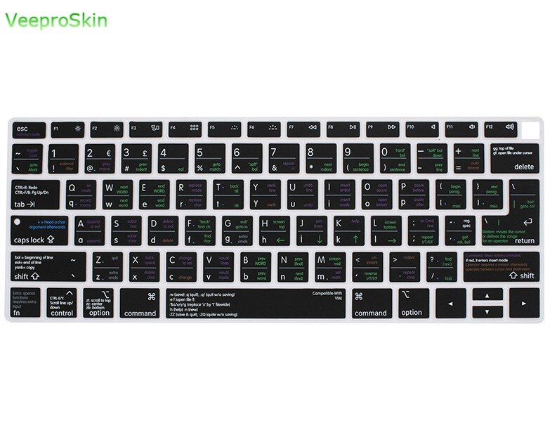 A1932 VIM/VI Hotkey Shortcuts Silicone Keyboard Cover Protector Skin for MacBook Air 13" Release Model A1932
