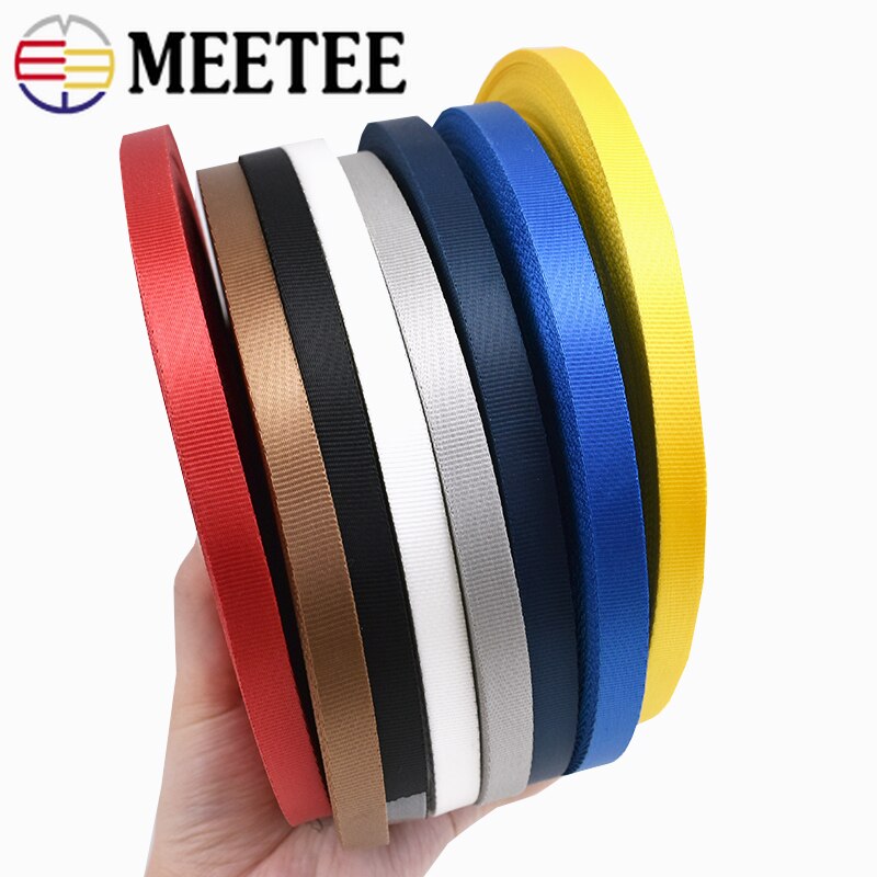 45meter Meetee 10mm Bunte Nylon Gurtband Band Straps Bias Band für Handgemachte Arbeit Karten Strap Kleidung Nähen Zubehör