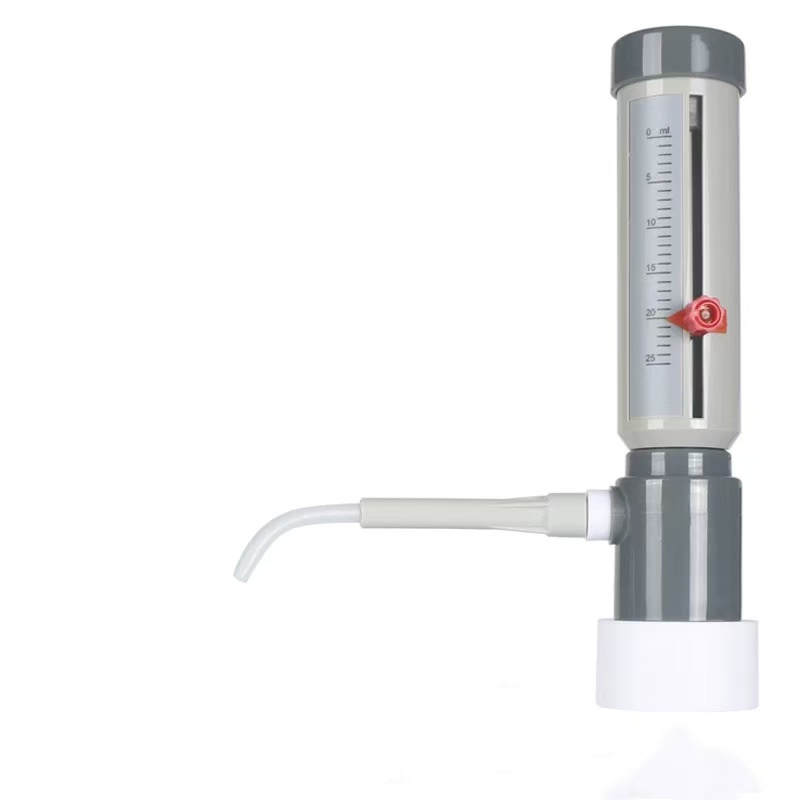 Laborflaschenspender, wirtschaftlicher halbautomatischer Flüssigkeitsspender, Hülse, Typ 0–25 ml, verstellbarer Flüssigkeitsadapter ohne Flasche