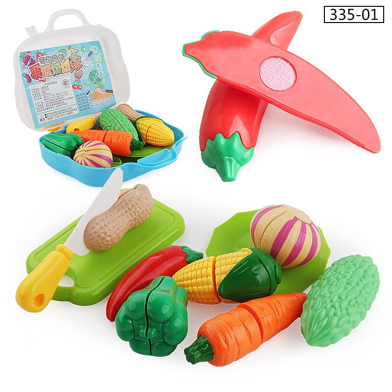 Kinderen Kleuterschool Speelhuis Klittenband Groente & Fruit Gelukkig Slicer Koffer Leuke Model Keuken Speelgoed: 335 01 275G