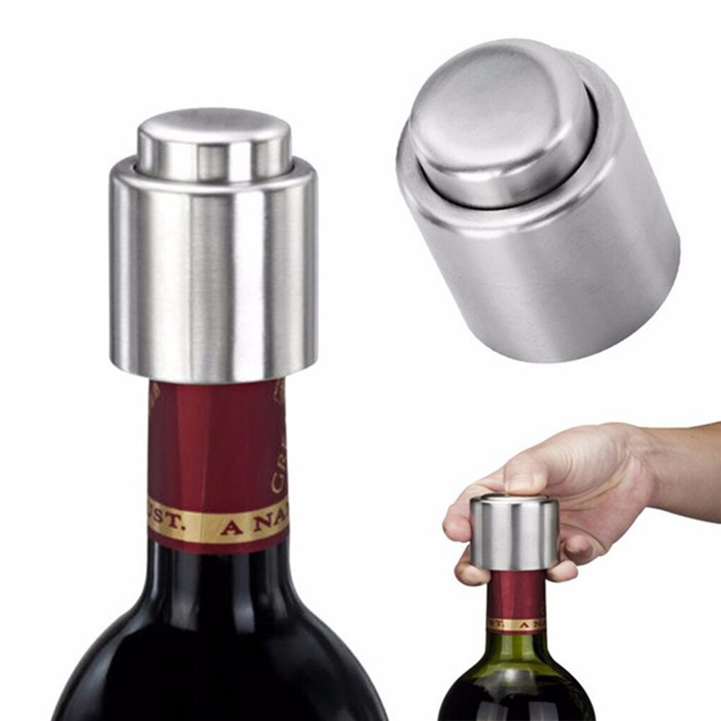 Tapón al vacío de acero inoxidable para botellas de vino, tapón hermético para botellas de vino de , tapón para botellas