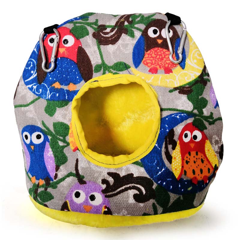 Peluche perroquet nid hamac confortable perroquet grotte maison suspendus oiseaux balançoire lit de couchage animal de compagnie oiseau Cage fournitures: owl / L