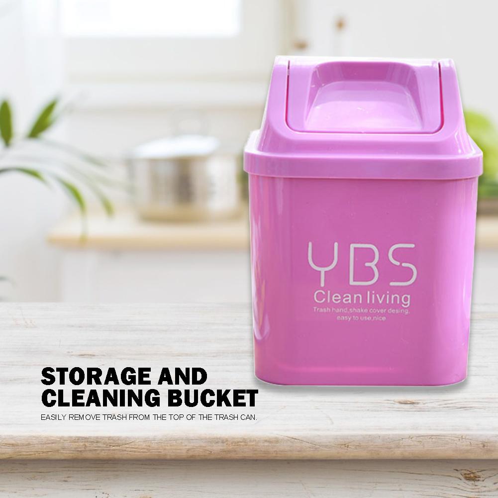 Mini Afvalbakken Desktop Plastic Huisvuilemmer Kantoor Prullenbak Huishoudelijke Opslag Vat Tafel Vuilnisbak Kleine Afvalbak Met Deksel