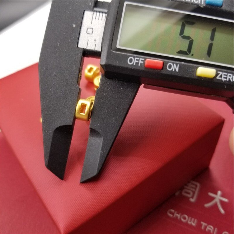 1PCS Real 24K Yellow Gold Pendant Women 3D Mini Luck Coin Bead 0.13-0.16g (Pendant only)