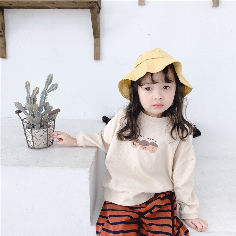 Lente kinderen oversized lange mouwen t-shirts babymeisjes cartoon losse casual tops kinderkleding