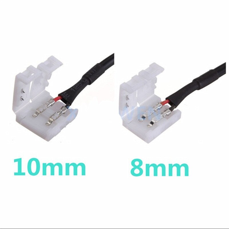 5 stks/partij DC Connector naar 2pin 8mm 10mm Gratis Lassen Connector 5.5*2.1mm Jack Kabel Draden adapters voor Enkele Kleur LED Strip