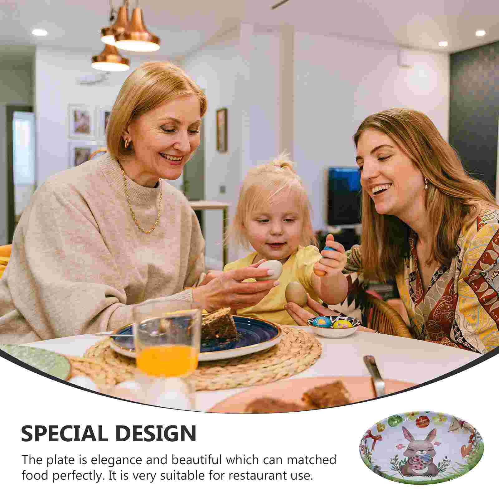 1 Pc Plate Easter Fruit Serving Plate Easter Bunny Fruit Plate Easter Iron Plate for Easter Home Parties