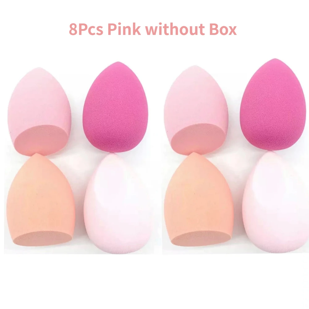 Esponja de maquillaje para mujer, licuadora, huevo de belleza, esponja cosmética, esponjas suaves para base en polvo, accesorios de maquillaje, herramientas de belleza, 4/8 Uds.: Blanco