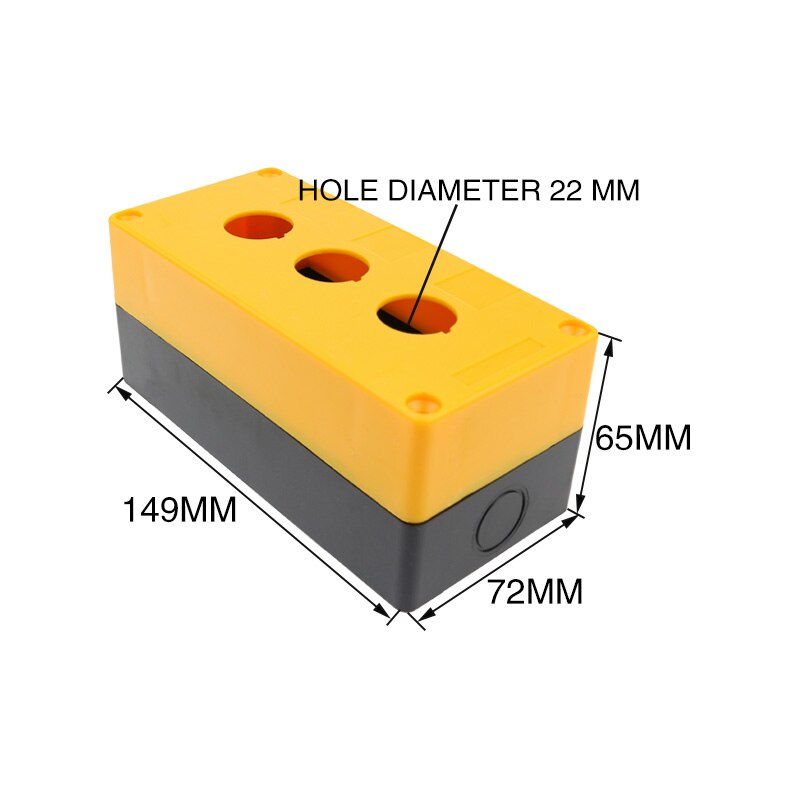 BX3-22 drie-gat knop doos 3 gat knop switch box control box 3 open gat 22mm.