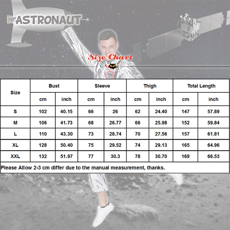 Eraspooky Plus size Astronaut Kostuum mannen ruimtevaarder Halloween kostuum voor volwassen Een stuk cosplay Alien Carnaval Party Outfit