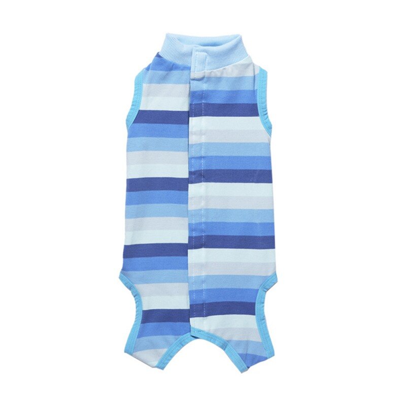 Traje de cuatro Mono para mascotas, ropa para perros, recuperación de operación, Anti lamer heridas después de la cirugía: Azul / XL