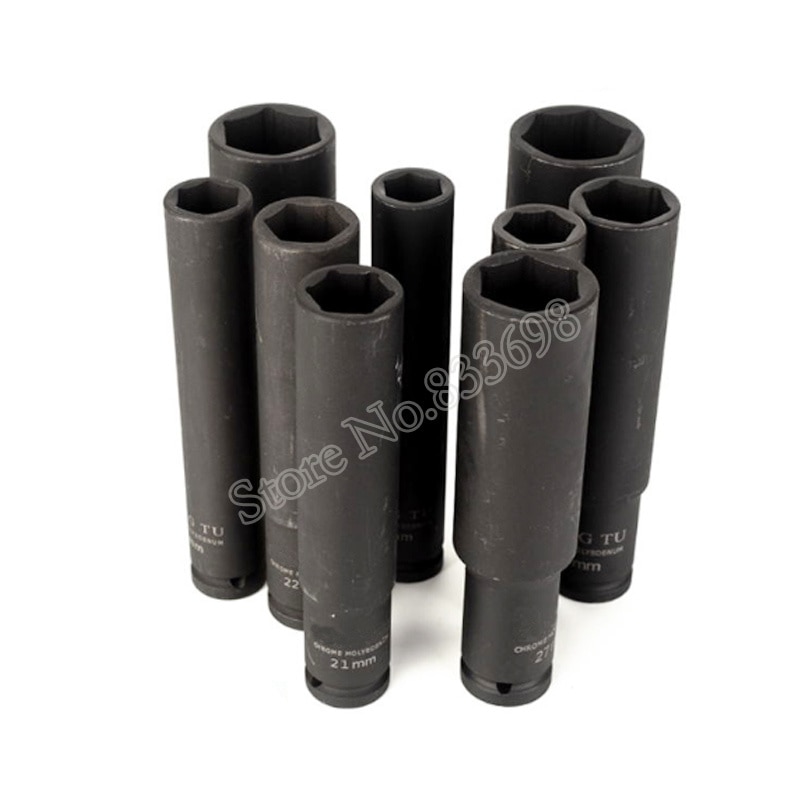 One Pcs 1/2" Lengthen Impact Socket Adopter Air Sockets 6 Point 17 18 19 21 22 24 27 30 32mm for Electric Impact Air Pneumatic