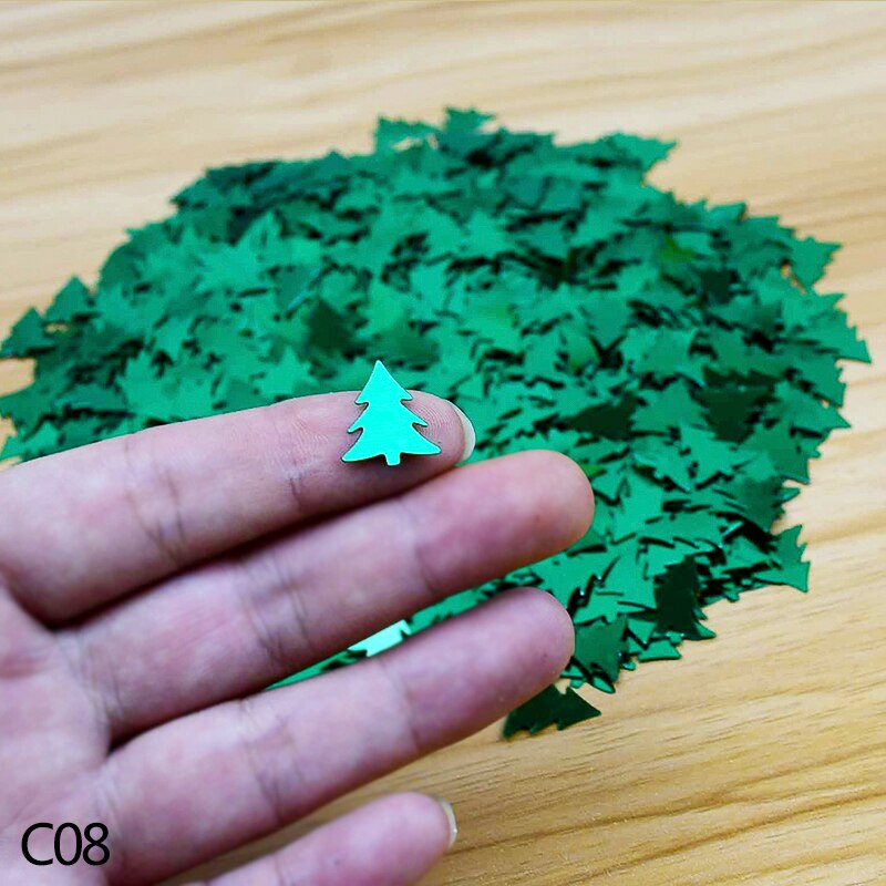 30g Christmas Confetti Artificial Snowflake Sequin Sant Claus Tree Snowman Confetti Year Table Decor Wedding Throwing: C08 santa tree