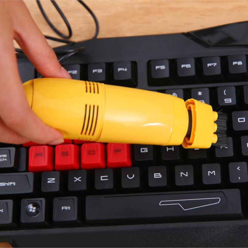 1PC Mini Vacuum USB Keyboard Cleaner PC Laptop Brush Dust Cleaning Tool Multiple Brushhead 4 Color