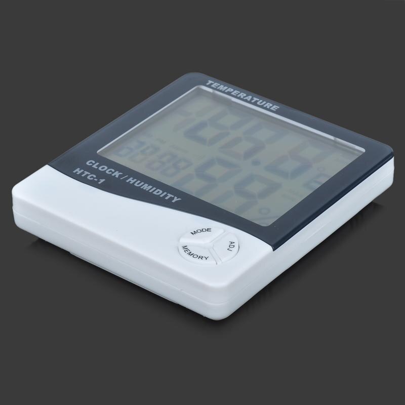 Lcd digital termometro interiör sala al aire libre electronico medidor de humedad de temperatura higrometro con reloj despertado
