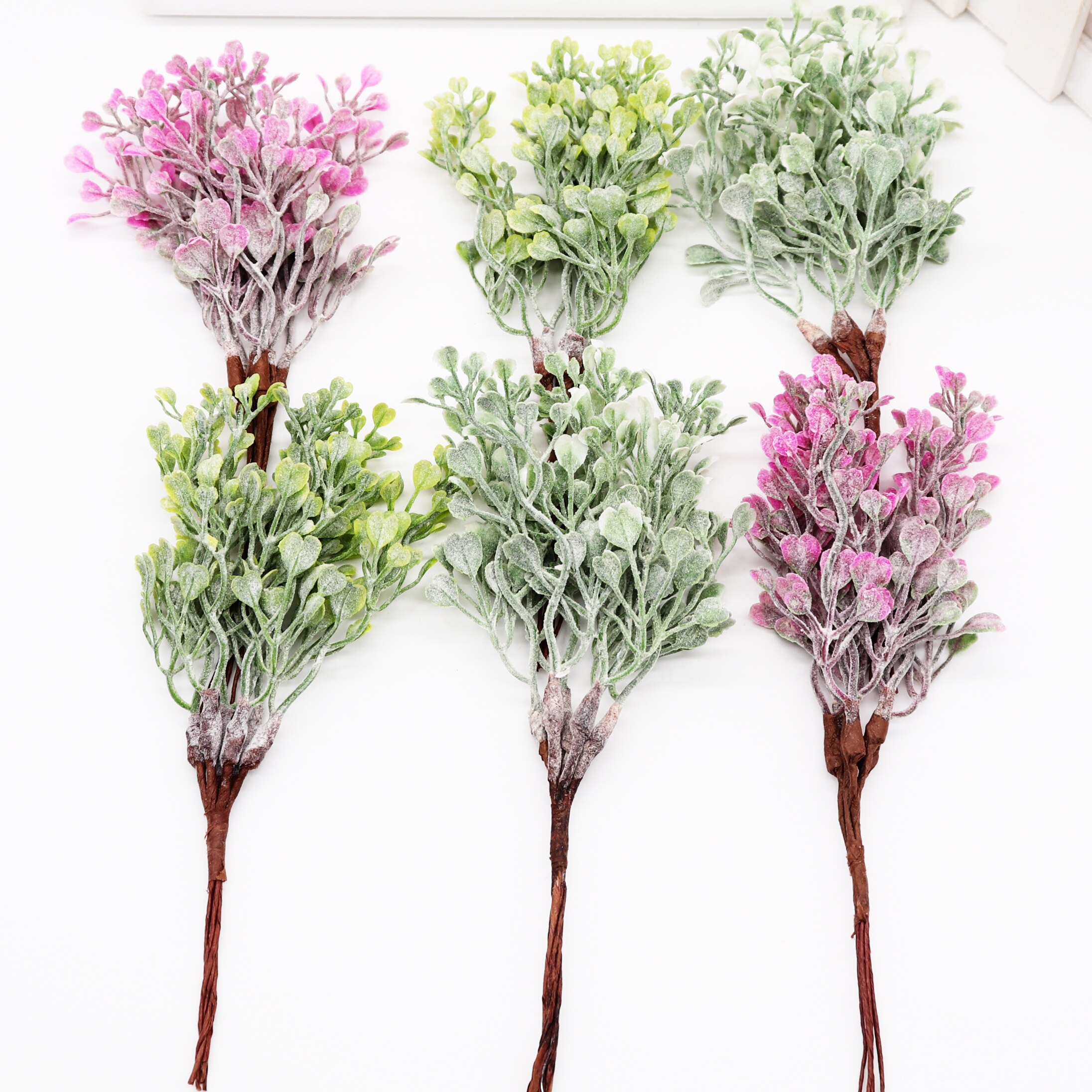 6 stk mini agern blad kunstige blomster plante til hjemmet krans gør det selv scrapbog bryllup juledekoration